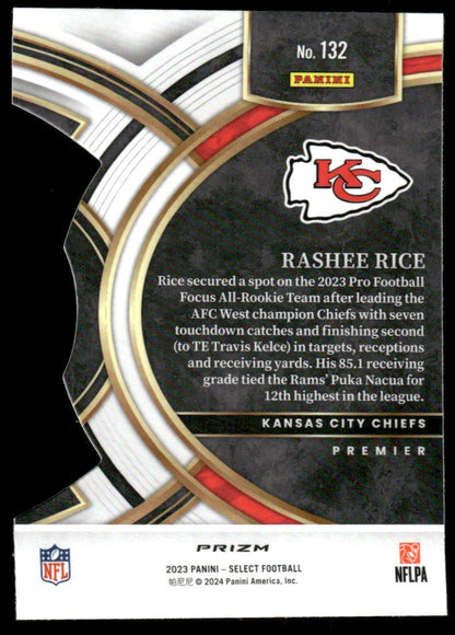 2023 Panini Select #132 Rashee Rice Red and Yellow Prizms Die Cuts
