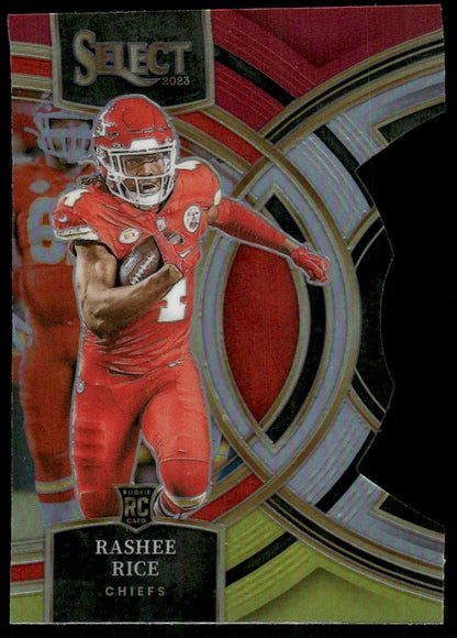 2023 Panini Select #132 Rashee Rice Red and Yellow Prizms Die Cuts