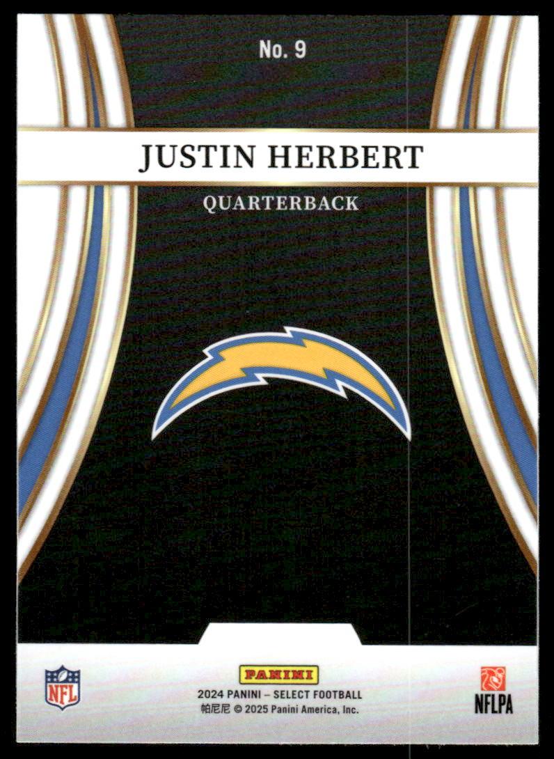 2024 Panini Select #9 Justin Herbert Turbocharged