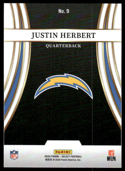 2024 Panini Select #9 Justin Herbert Turbocharged