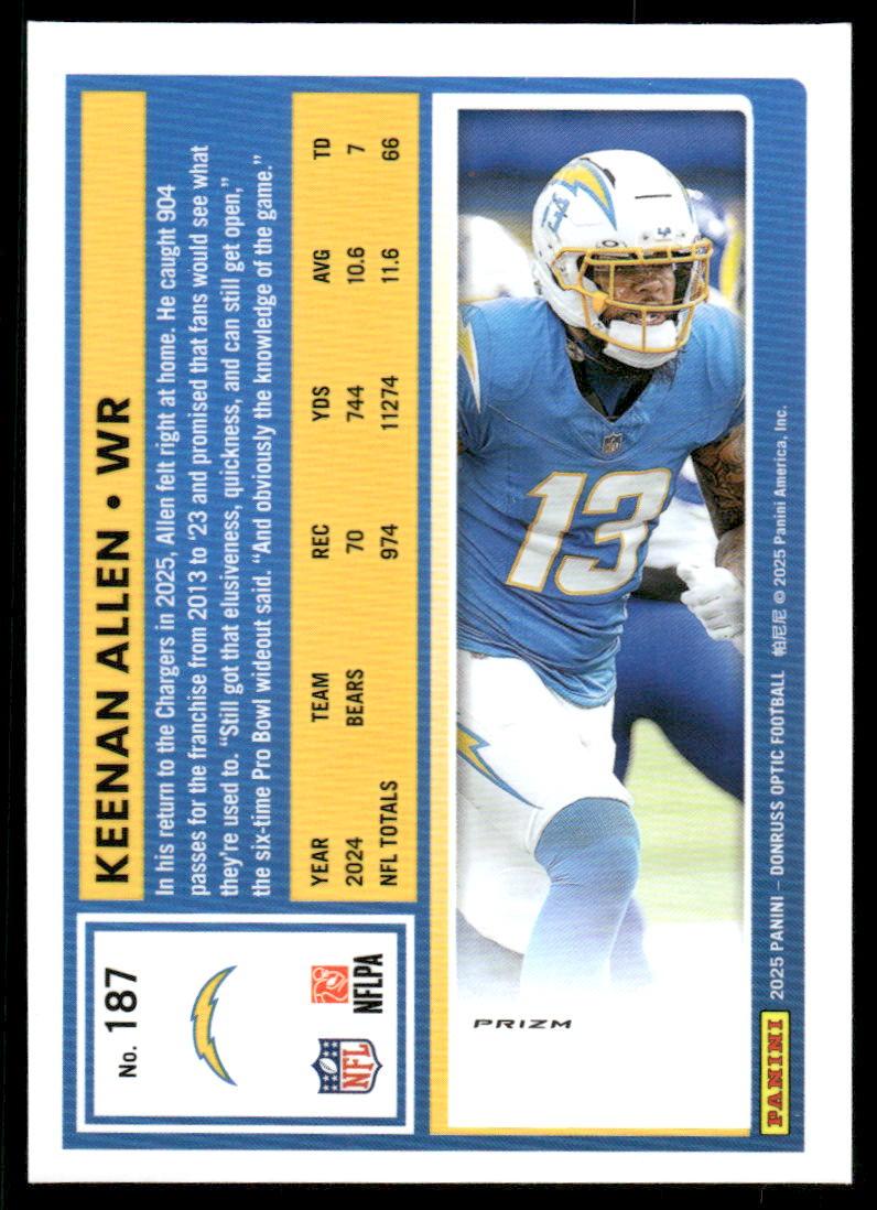 2025 Donruss Optic #187 Keenan Allen Holo