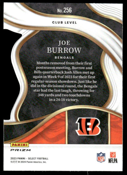 2023 Panini Select #256 Joe Burrow Silver Prizms Die Cuts