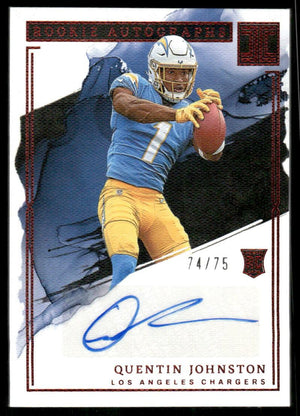 2023 Panini Impeccable #RA-QJ Quentin Johnston Rookie Autographs Red #/75
