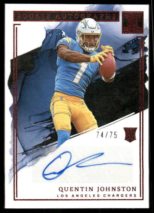 2023 Panini Impeccable #RA-QJ Quentin Johnston Rookie Autographs Red #/75