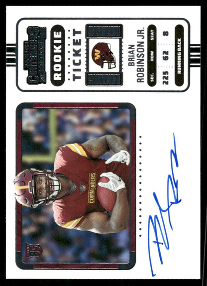 Brian Robinson Jr. Rookie Ticket auto