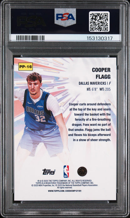 2025 Topps Power Players #PP-16 Cooper Flagg Power Players-Holo Foil PSA 9