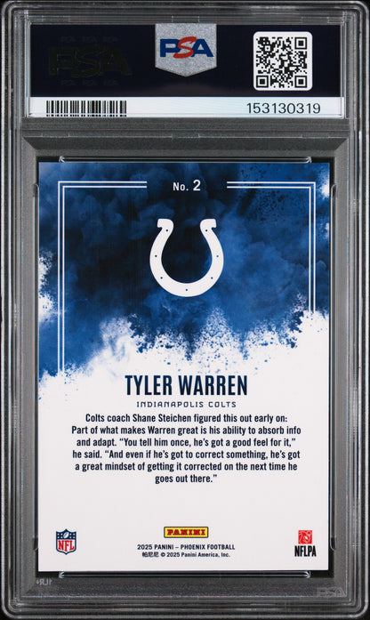 2025 Panini Phoenix Color Blast #2 Tyler Warren PSA 9