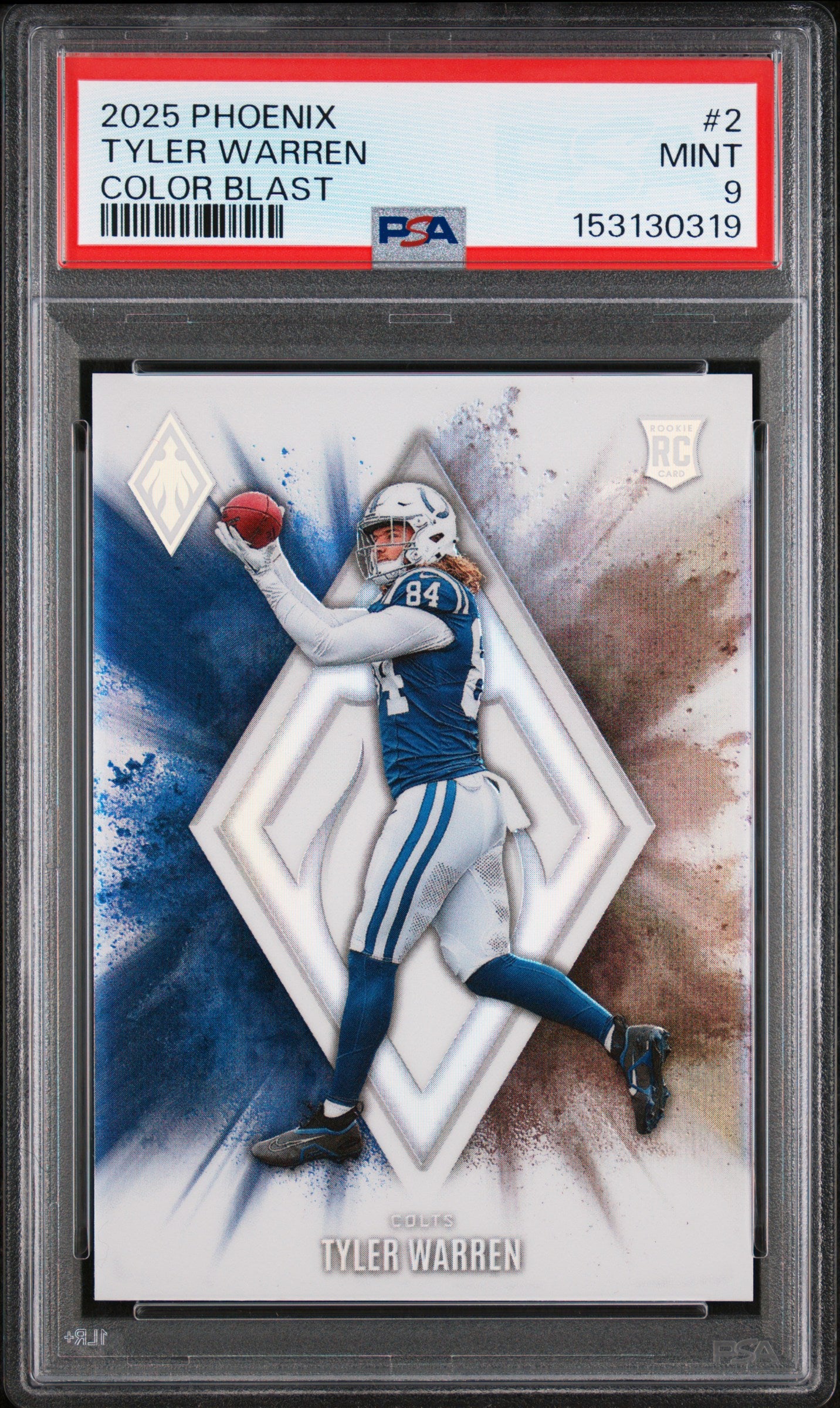 2025 Panini Phoenix Color Blast #2 Tyler Warren PSA 9