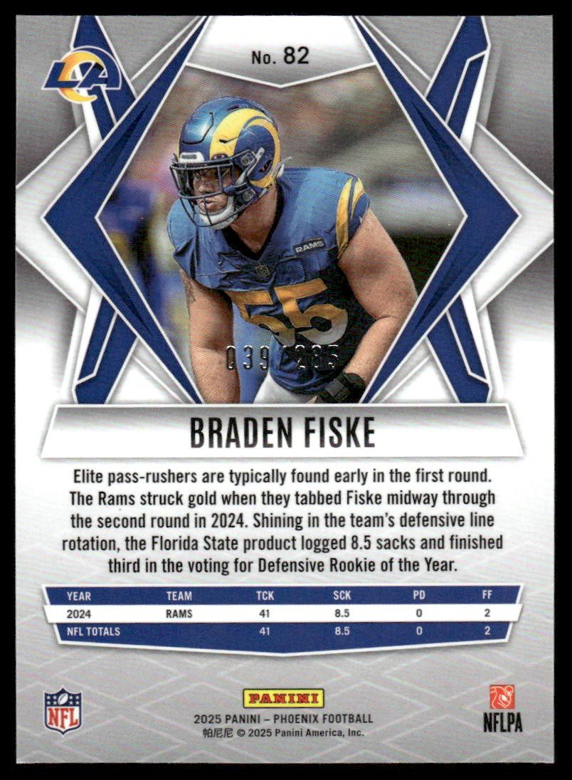 2025 Panini Phoenix #82 Braden Fiske Lime Green Pyramids Prizm #/285