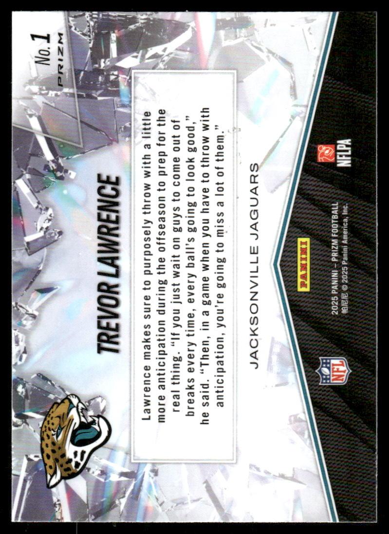 2025 Panini Prizm #1 Trevor Lawrence Prizm Break Green Ice