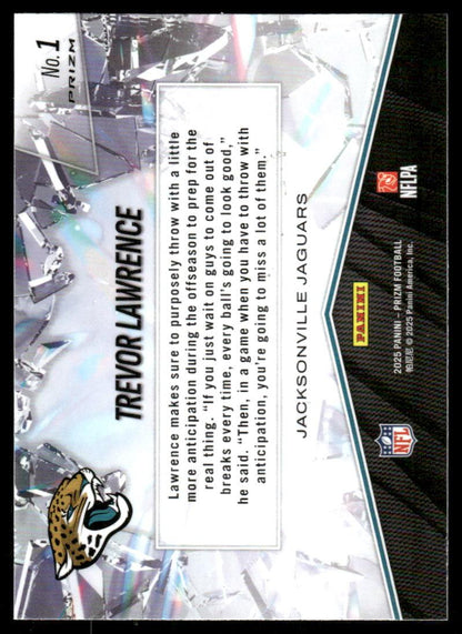 2025 Panini Prizm #1 Trevor Lawrence Prizm Break Green Ice