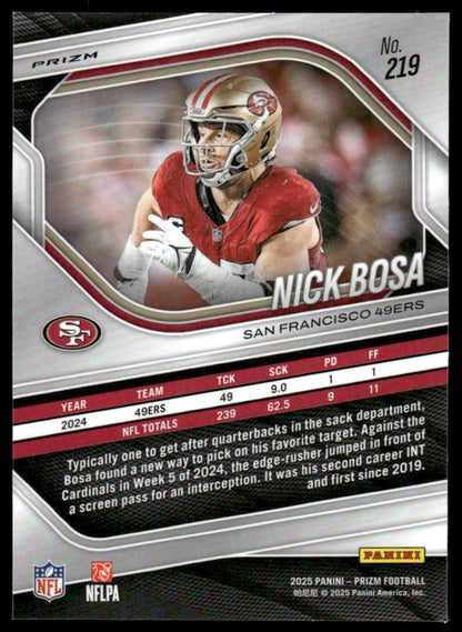 2025 Panini Prizm #219 Nick Bosa Black and White Checker