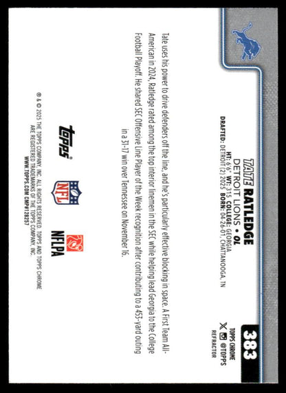 2025 Topps Chrome #383 Tate Ratledge Refractor