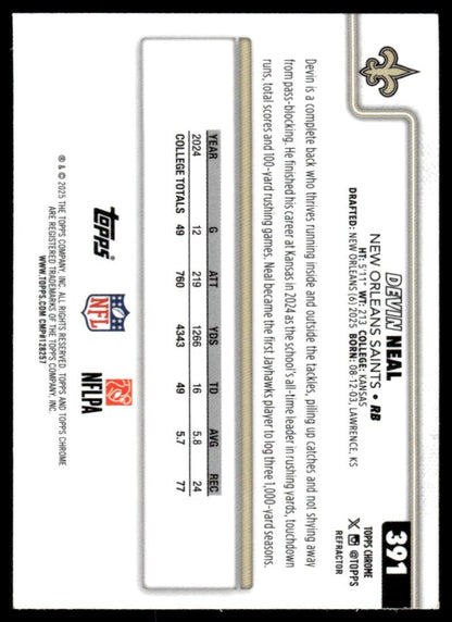 2025 Topps Chrome #391 Devin Neal Refractor