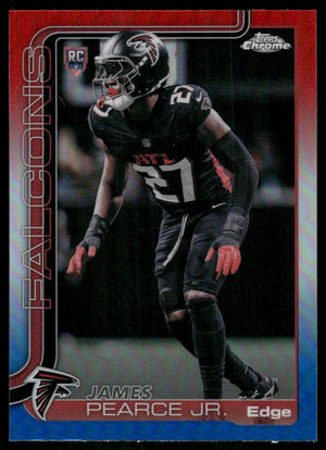 2025 Topps Chrome #351 James Pearce Jr. Red White and Blue Refractor