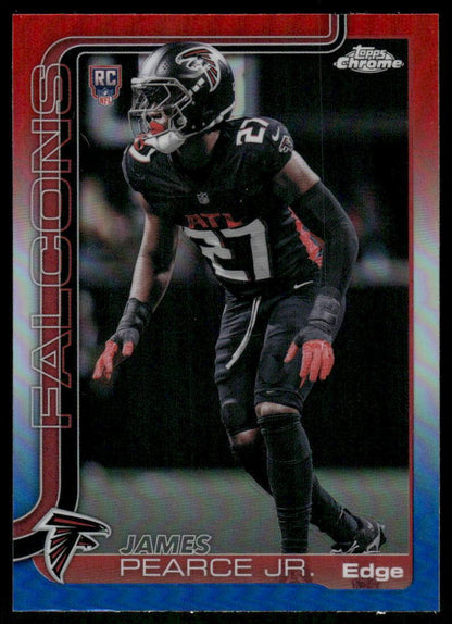 2025 Topps Chrome #351 James Pearce Jr. Red White and Blue Refractor