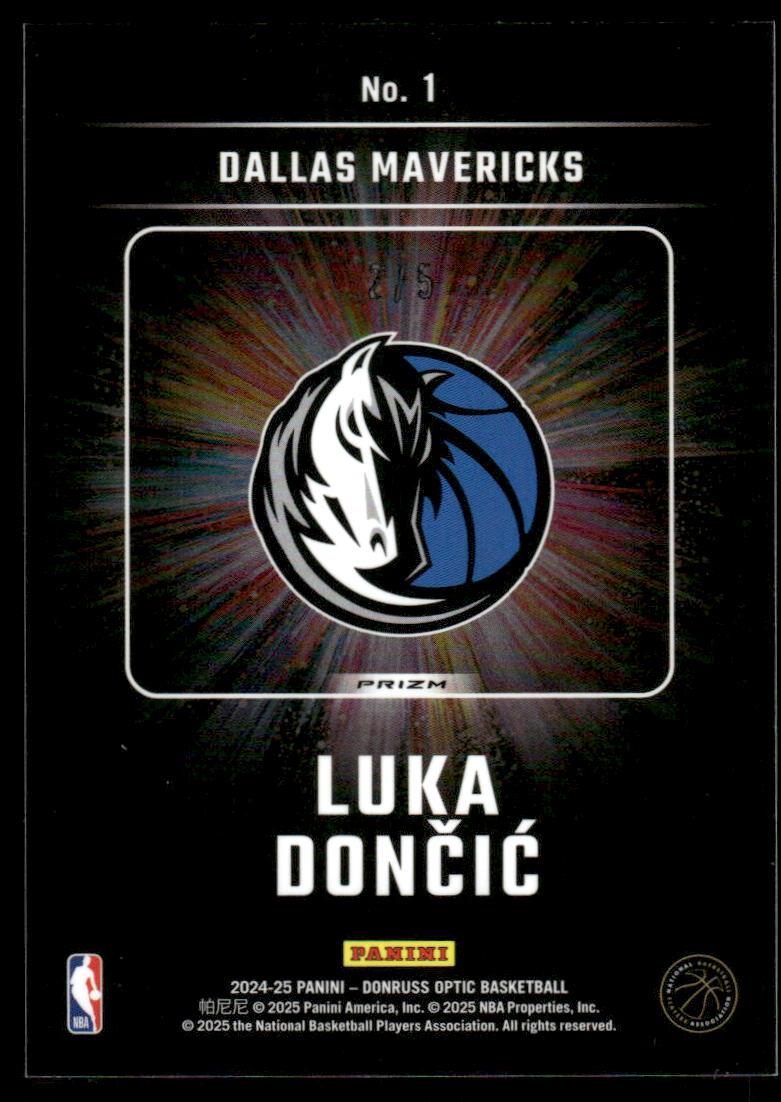 2024-25 Donruss Optic #1 Luka Doncic Lights Out Green #/5