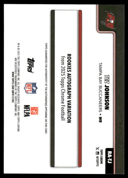 Tez Johnson Chrome Rookie Autographs Red Geometric Refractor #/5