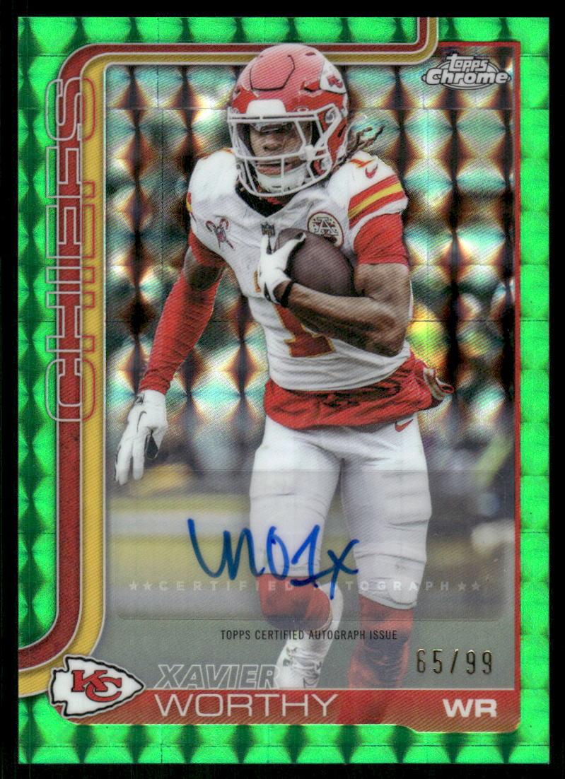 Xavier Worthy Chrome Autographs Green Lava Refractor #/99