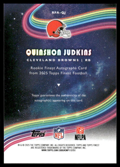 2025 Finest #RFA-QJ Quinshon Judkins Rookie Finest Autographs