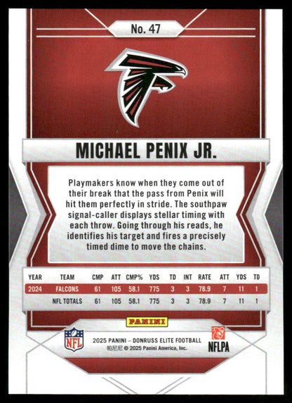 2025 Donruss Elite #47 Michael Penix Jr. PURPLE Matrix #/49