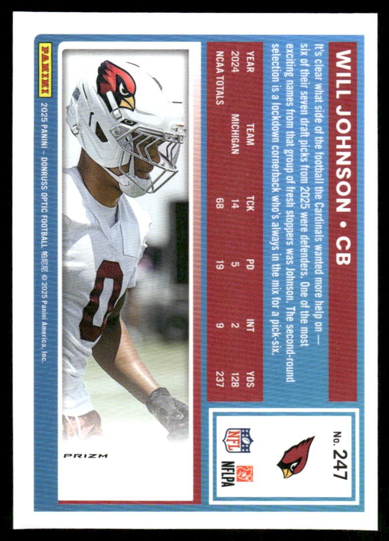 2025 Donruss Optic #247 Will Johnson ROCKET EMOJI