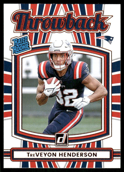 2025 Donruss #19 TreVeyon Henderson Rated Rookies Throwback