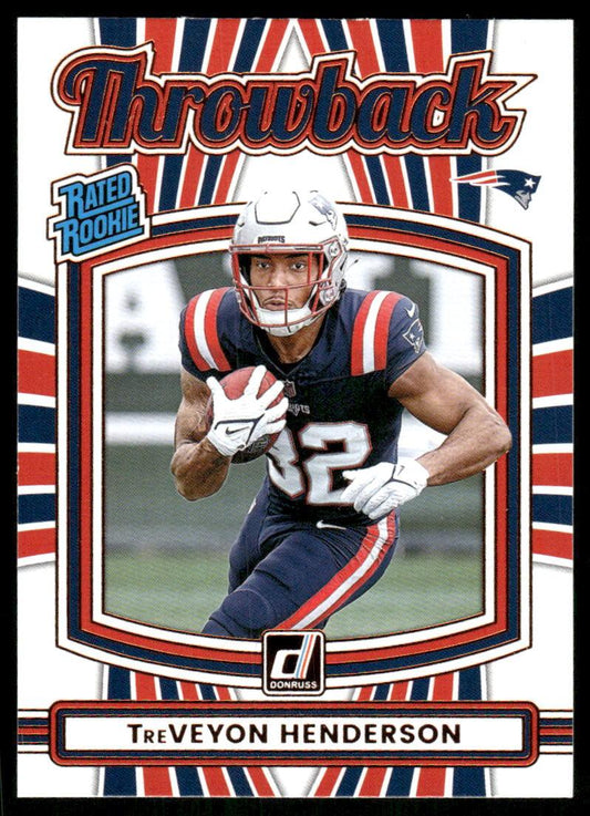 2025 Donruss #19 TreVeyon Henderson Rated Rookies Throwback