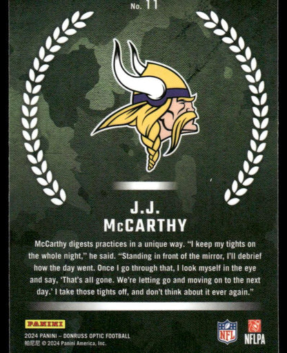 2024 Donruss Optic #11 J.J. McCarthy Rookie Recruits