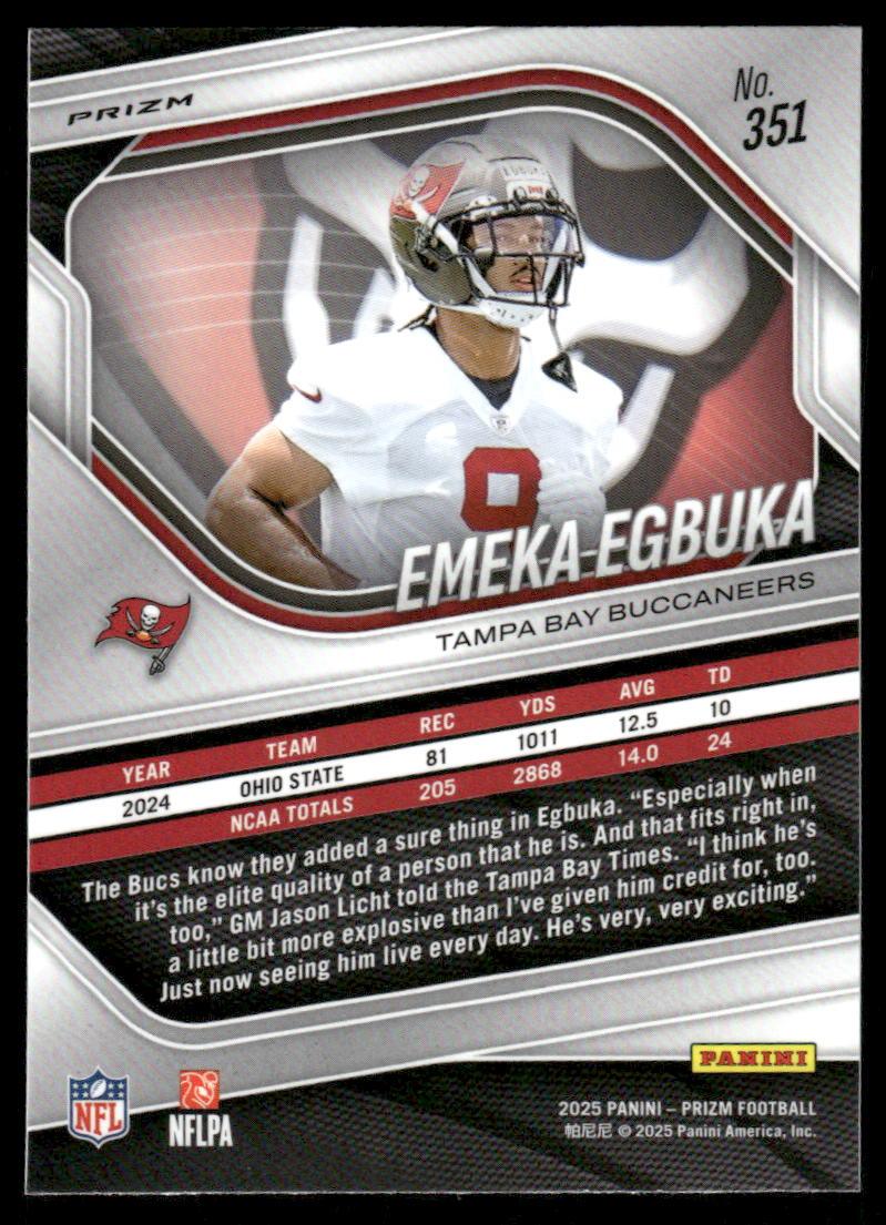 2025 Panini Prizm #351 Emeka Egbuka Green Wave