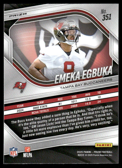 2025 Panini Prizm #351 Emeka Egbuka Green Wave