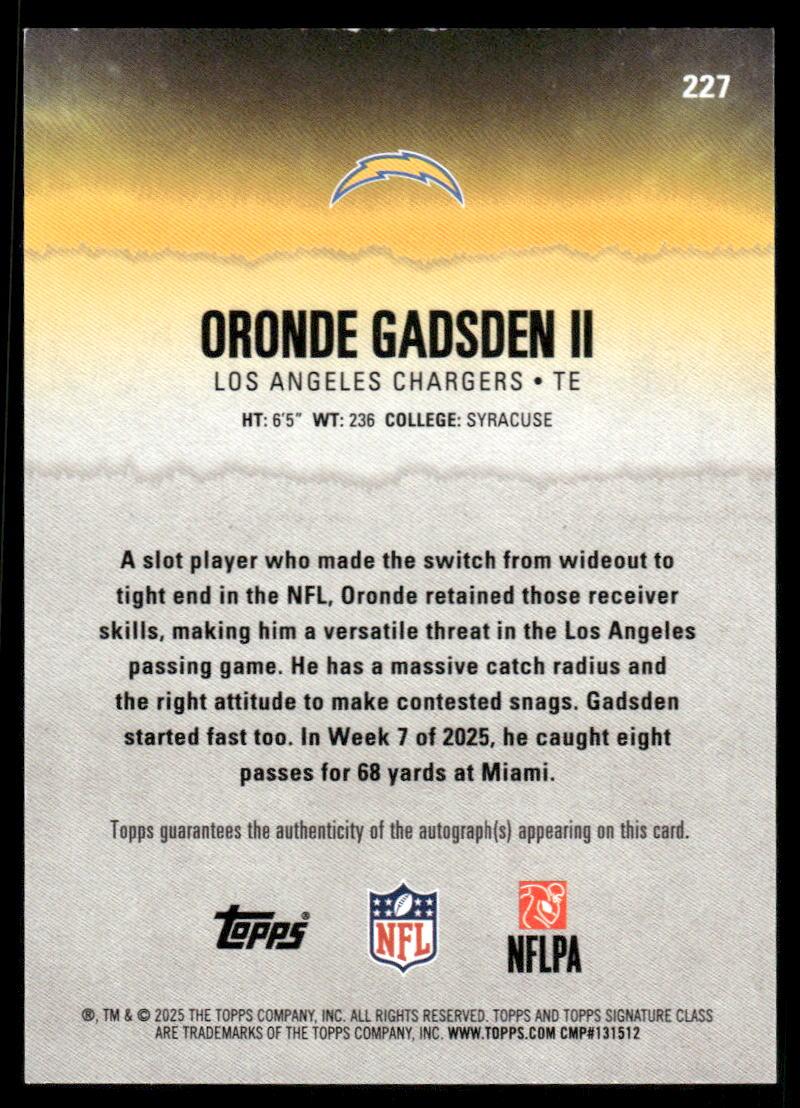 2025 Topps Signature Class #227 Oronde Gadsden II Autographs