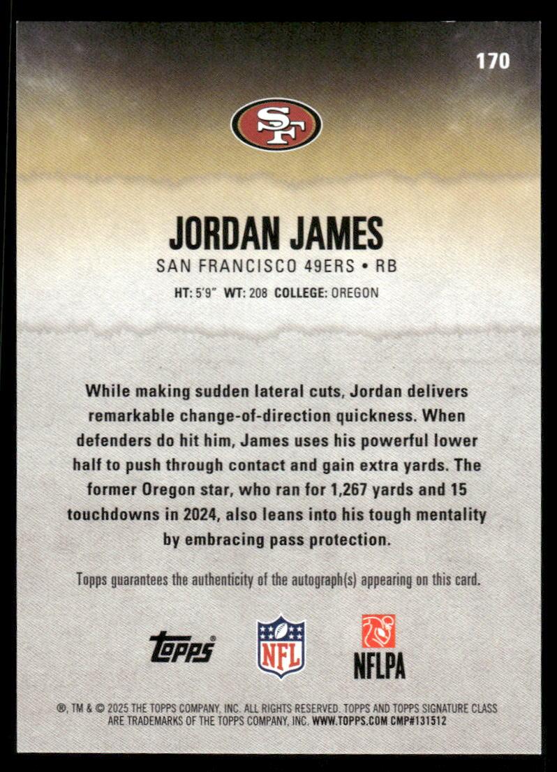 2025 Topps Signature Class #170 Jordan James Autographs