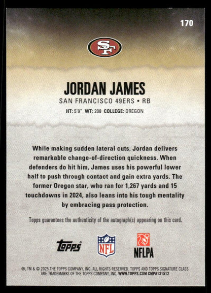 2025 Topps Signature Class #170 Jordan James Autographs