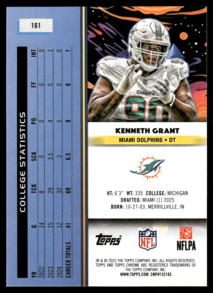 2025 Topps Chrome Cosmic #161 Kenneth Grant Aqua Equinox Refractor #/199