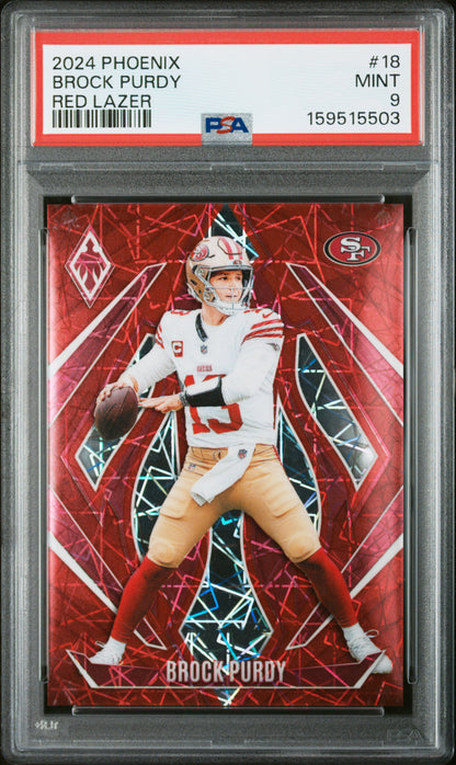 Brock Purdy Red Lazer PSA 9 2024 Panini Phoenix #18