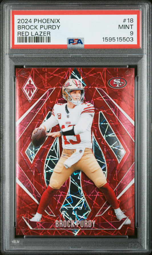 Brock Purdy Red Lazer PSA 9 2024 Panini Phoenix #18