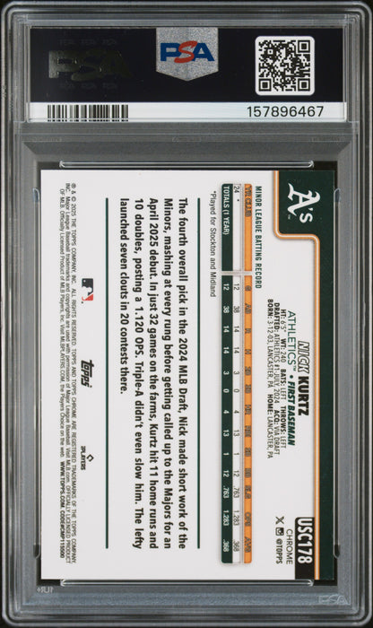 Nick Kurtz Sepia Refractor PSA 9 2025 Topps Chrome