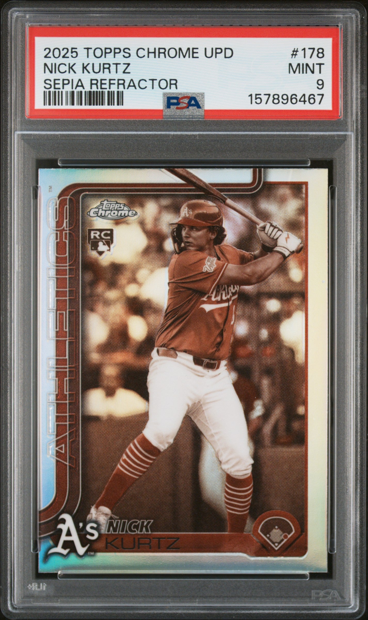 Nick Kurtz Sepia Refractor PSA 9 2025 Topps Chrome