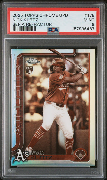 Nick Kurtz Sepia Refractor PSA 9 2025 Topps Chrome