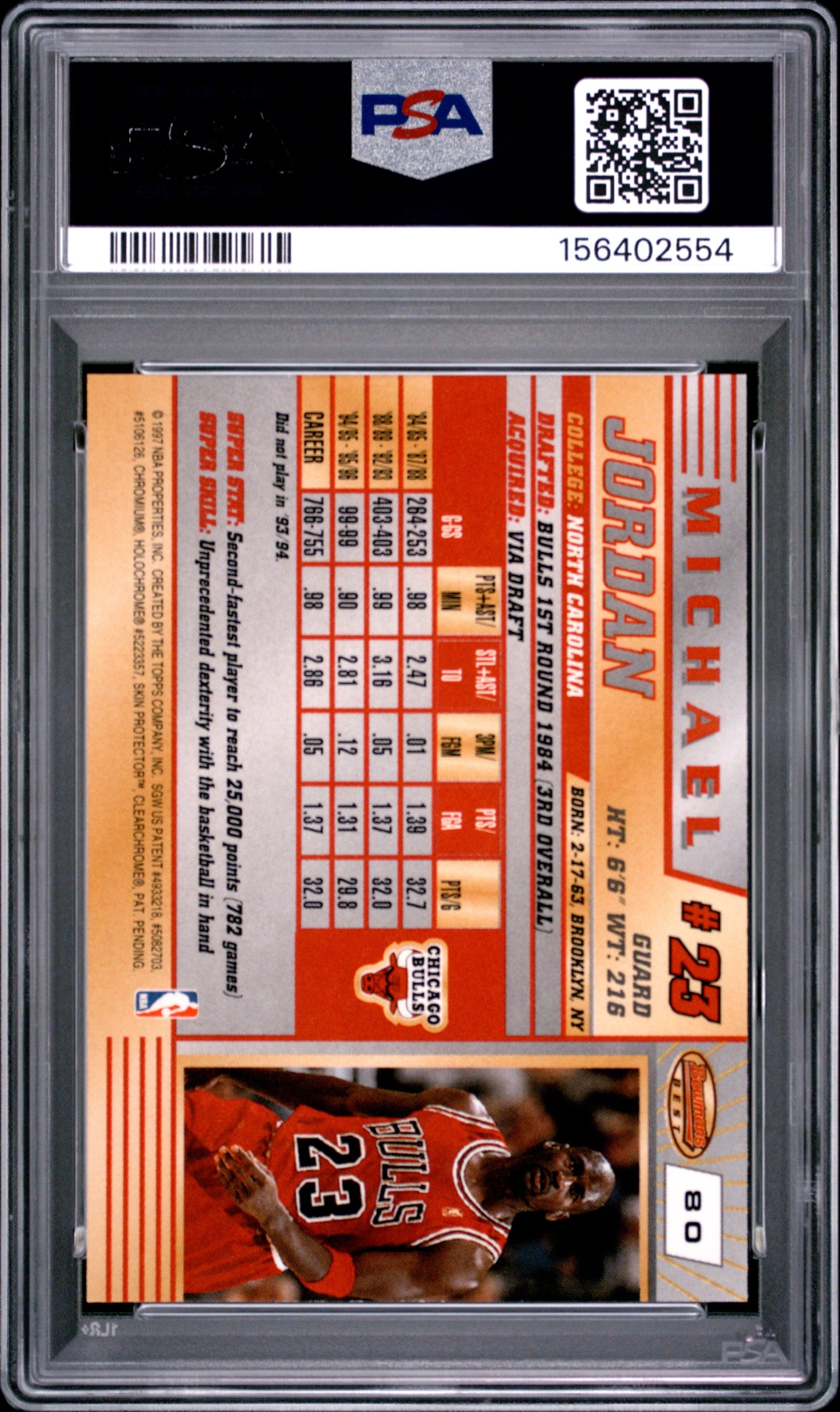 Michael Jordan 1996 Bowman'S Best #80  PSA 6