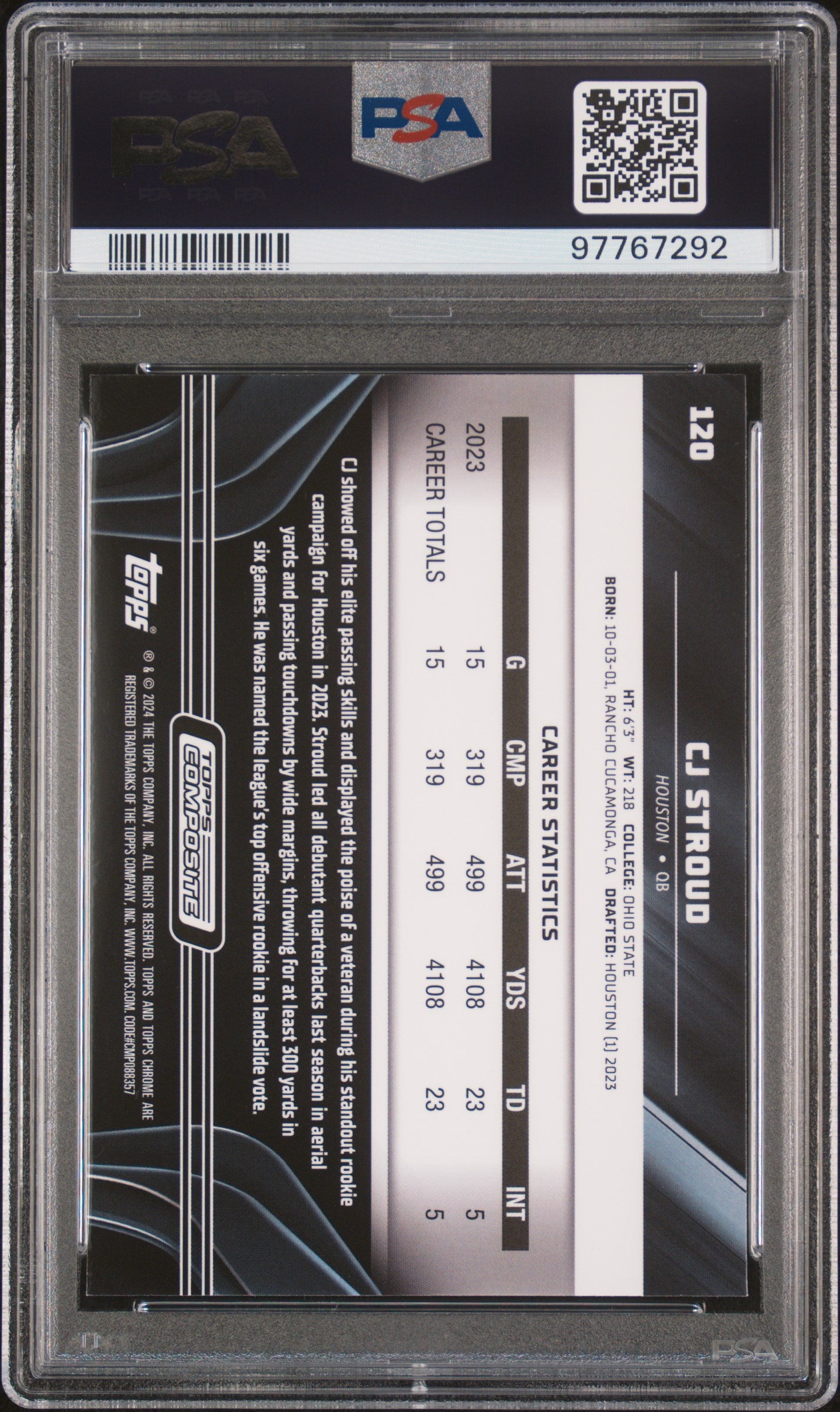 2023 Topps Composite #120 Cj Stroud PSA 9