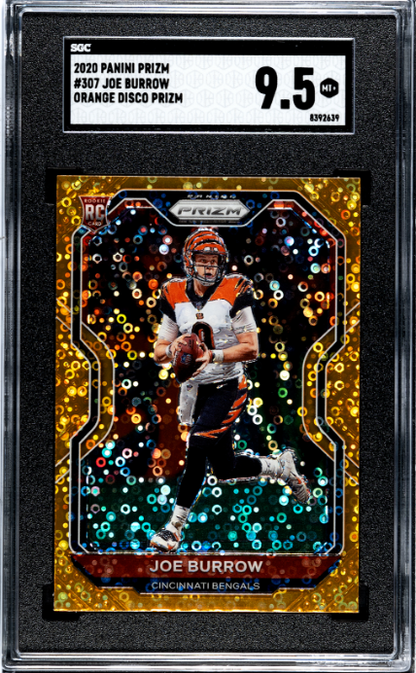 Joe Burrow Orange Disco Prizm SGC 9.5 2020 Panini Prizm #307