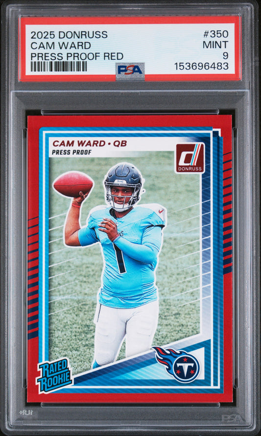 Cam Ward Press Proof Red PSA 9 2025 Panini Donruss #350