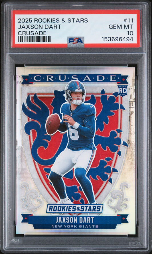Jaxson Dart PSA 10 2025 Panini Rookies & Stars Crusade #11
