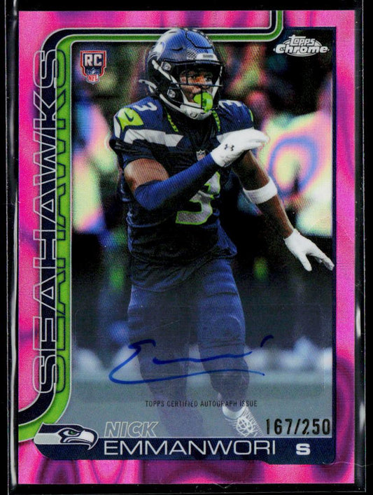 Nick Emmanwori Pink Wave Refractor #/250 2025 Topps Chrome #348