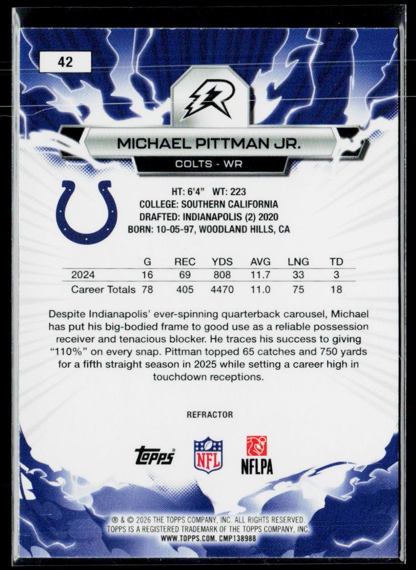 2025 Topps Resurgence #42 Michael Pittman Jr. Refractor