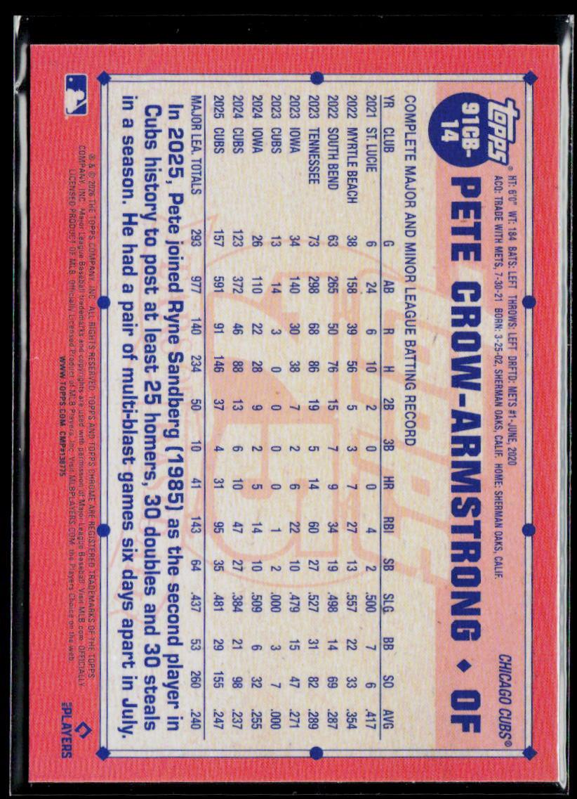Pete Crow-Armstrong 1991 Topps Baseball 35th Anniversary refractor
