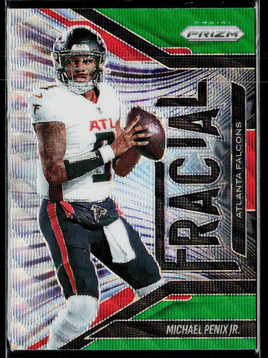 2025 Panini Prizm #10 Michael Penix Jr. Fractal Green