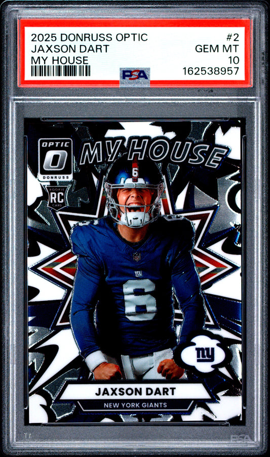 Jaxson Dart PSA 10 2025 Panini Donruss Optic My House #2